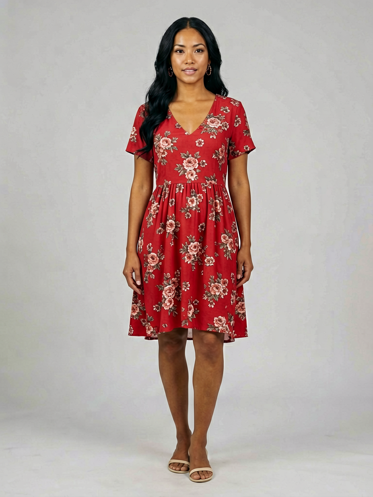 AI model wearing a dress