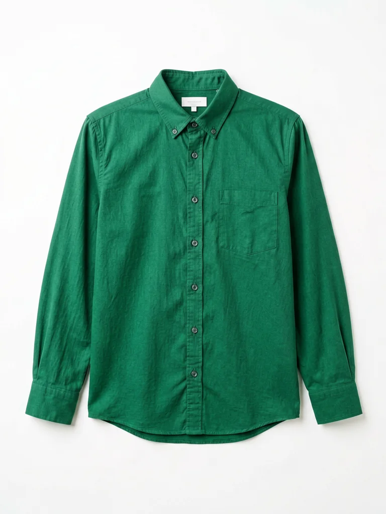 Flat-lay of a blue silk blouse