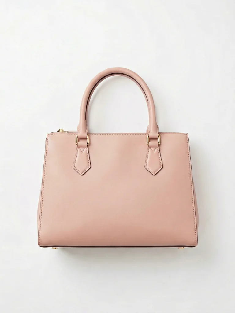 Pink leather handbag product photo