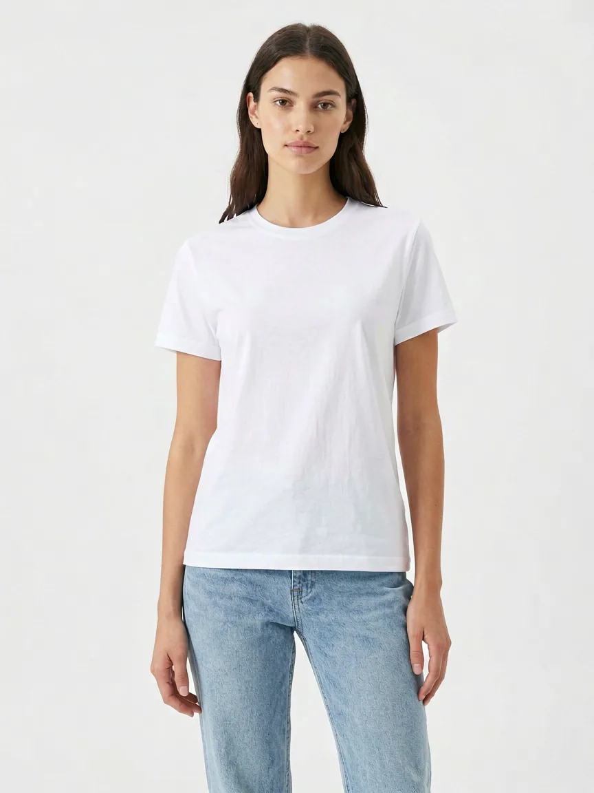 AI model wearing a t-shirt, ready for Amazon